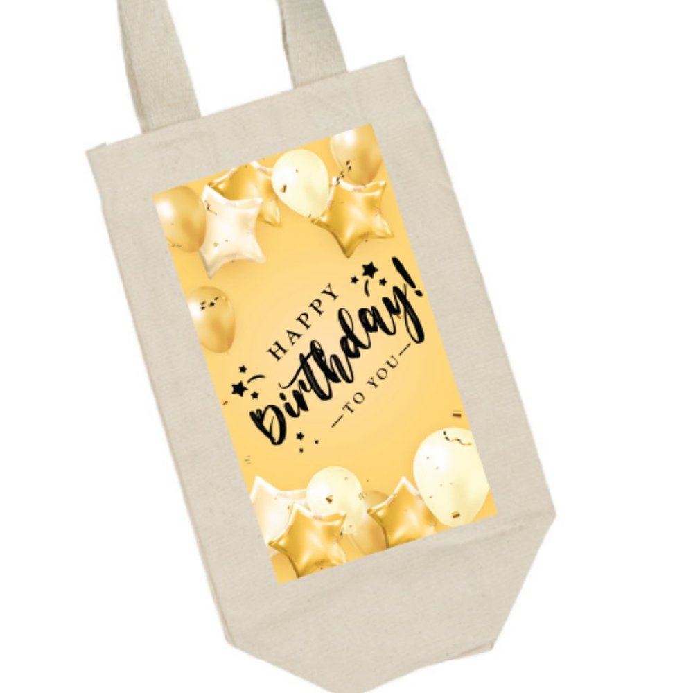 Happy Birthday To You - Reusable Cloth Wine Bag